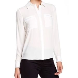 Ro & De White Pocket Button Down Shirt